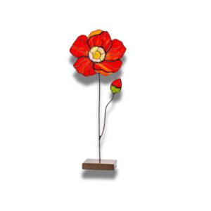 Stained Glass Poppy Suncatcher