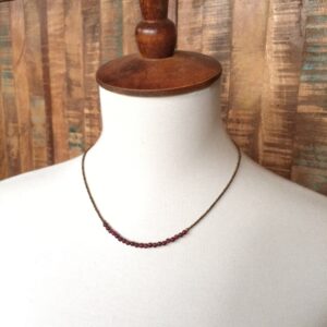 Necklace Minimalist Garnet Purple