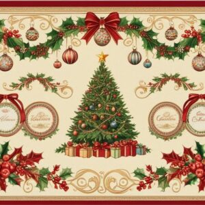 Vintage Christmas Doormat - Stain-Resistant & Machine Washable Bathroom & Toilet Mat - Entrance Hallway Rug Home Decor